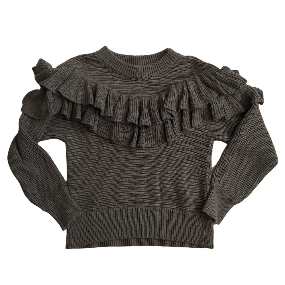 DRA Los Angeles Womens Sweater Heavy Knit Ribbed Chunky Size Small Olive Green‎